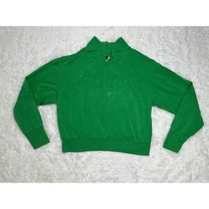 Splits59 Los Angeles Birdie Fleece Half Zip Green Mock‎ Neck Sweatshirt size S